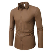Simple Trendy Long-sleeve Slim Shirt
